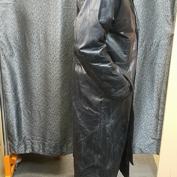 Genuine leather trench coat. Size XL - Picture 4 of 8